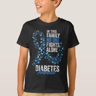 Camiseta Diabetes Awareness Month Butterflies Cinta azul