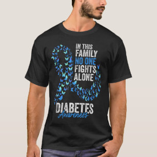 Camiseta Diabetes Awareness Month Butterflies Cinta azul