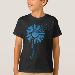 Camiseta Diabetes Awareness Month Sunflower Blue Ribbon Sup