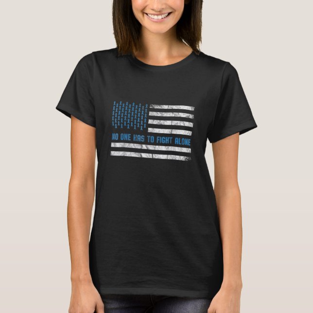 Camiseta Diabetes Awareness No One Has To Fight Alone Ameri (Anverso)