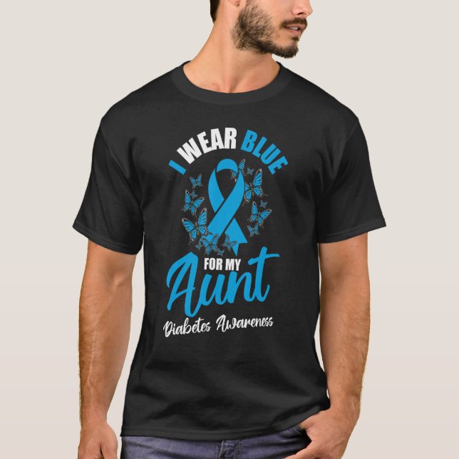 Camiseta Diabetes Awareness November I Wear Blue For My Aun (Anverso)