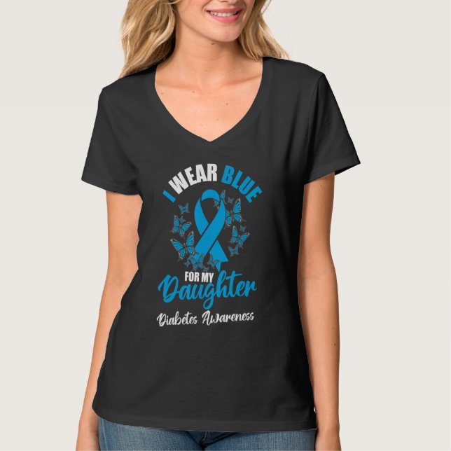 Camiseta Diabetes Awareness November I Wear Blue For My Dau (Anverso)