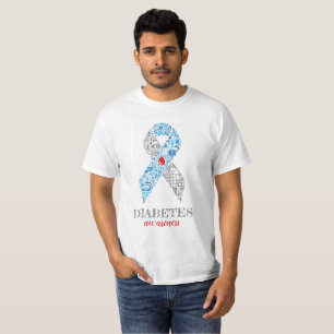 Camiseta Diabetes Awarness Ribbon with Treatment símbolo