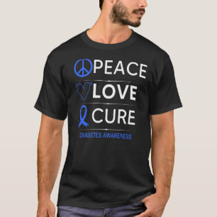 Camiseta Diabetes Concienciación Paz Cura Amor Desabético A