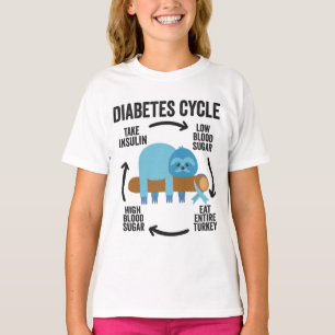 Camiseta Diabetes Cycle Gracioso Cinta eslora azul Gracias