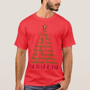 Camiseta Diabetes divertidos: el árbol de Navidad se mete e