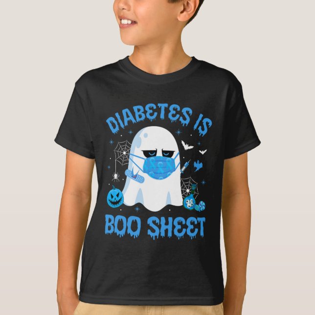 Camiseta Diabetes es una hoja de boom: azul gris para la to (Anverso)