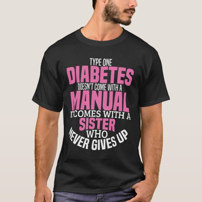 Camiseta Diabetes Hermana Tipo 1 T1D Sensibilización Diabét (Anverso)