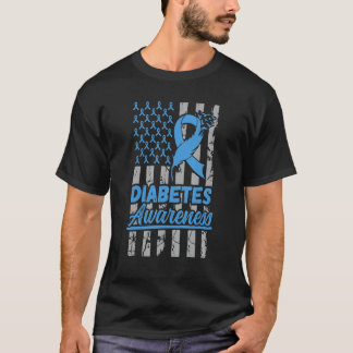 Camiseta Diabetes Humorístico Guerrero Diabético Cinta Azul