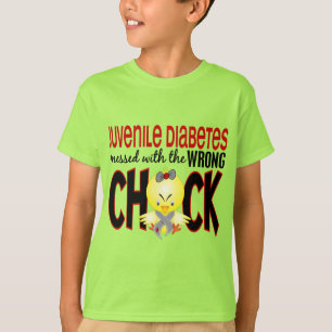 Camiseta Diabetes juvenil ensuciada con el polluelo