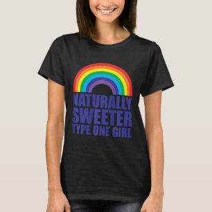 Camiseta Diabetes Naturalmente Más Dulce Tipo Uno Chica Arc