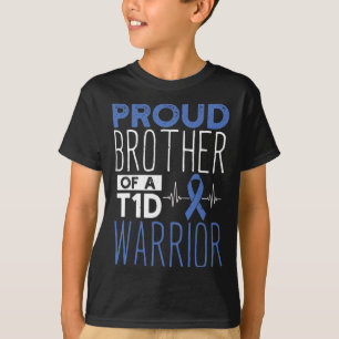 Camiseta Diabetes Orgulloso Hermano De Un Guerrero De T1d A