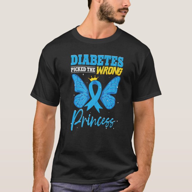 Camiseta Diabetes Picked The Wrong Princess  T1D Diabetes A (Anverso)