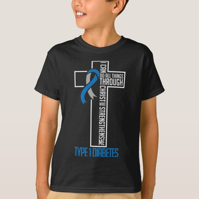 Camiseta Diabetes: Puedo hacer todas las cosas a través del (Anverso)