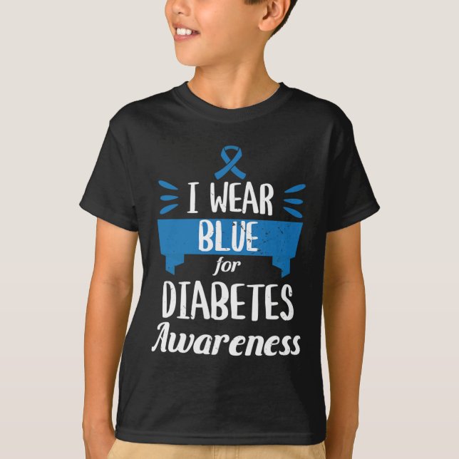 Camiseta Diabetes Sensibilización Mes Yo Uso Azul T1 T2 (Anverso)