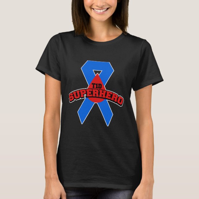 Camiseta Diabetes tipo 1 de superhéroe T1d (Anverso)