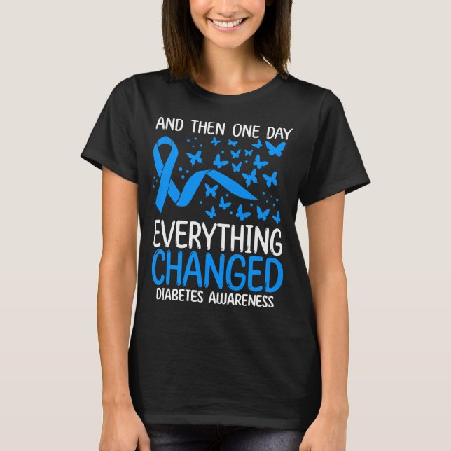 Camiseta Diabetes Warrior Ribbon Fighter Diabetes Awareness (Anverso)