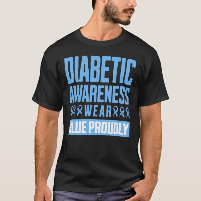 Camiseta Diabetic Awareness Wear Blue Proudly (Anverso)