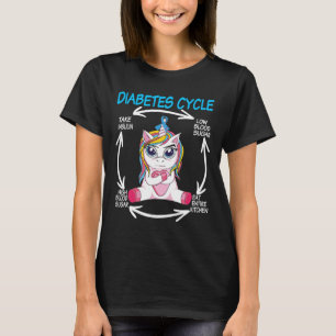 Camiseta Diabetic Cycle Fun Unicorn Diabetes Awareness Tee