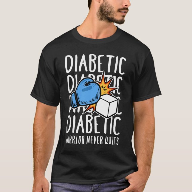 Camiseta Diabetic Warrior Never Quits (Anverso)