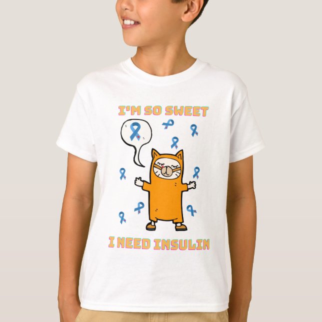 Camiseta Diabético + gato (Anverso)