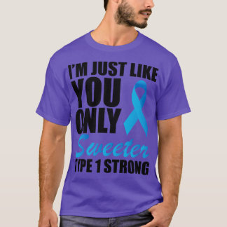 Camiseta Diabéticos Juveniles Soy igual que tú sólo dulce t