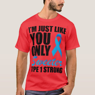 Camiseta Diabéticos Juveniles Soy igual que tú sólo dulce t