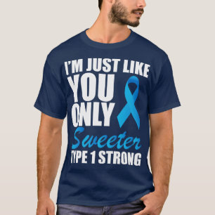 Camiseta Diabéticos Juveniles Soy igual que tú sólo dulce t