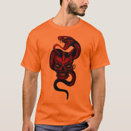 Camiseta diable_crane_lucifer_hipster_tete_de_mort_serpent_