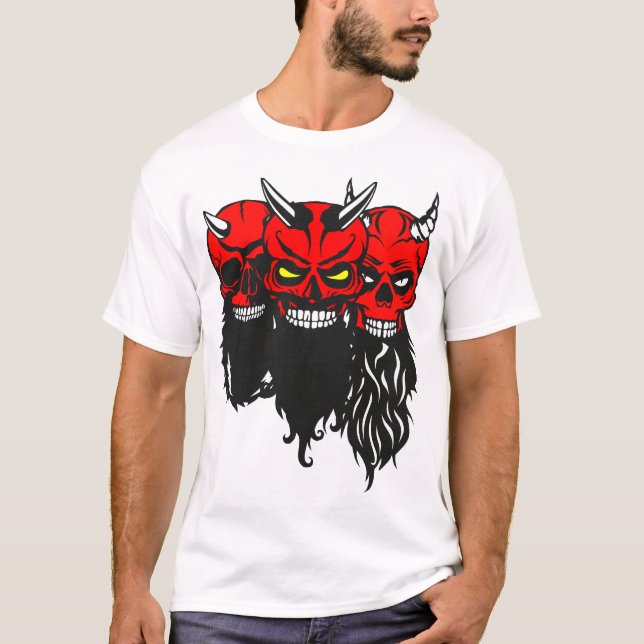 Camiseta diable_lucifer_tete_de_mort_crane_barbu_barbe_hips (Anverso)