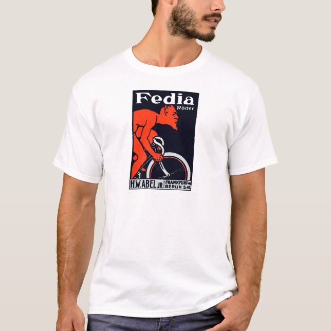 Camiseta Diablo 1920 que monta una bicicleta (Anverso)