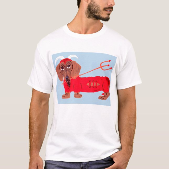 Camiseta Diablo Dachshund (Anverso)