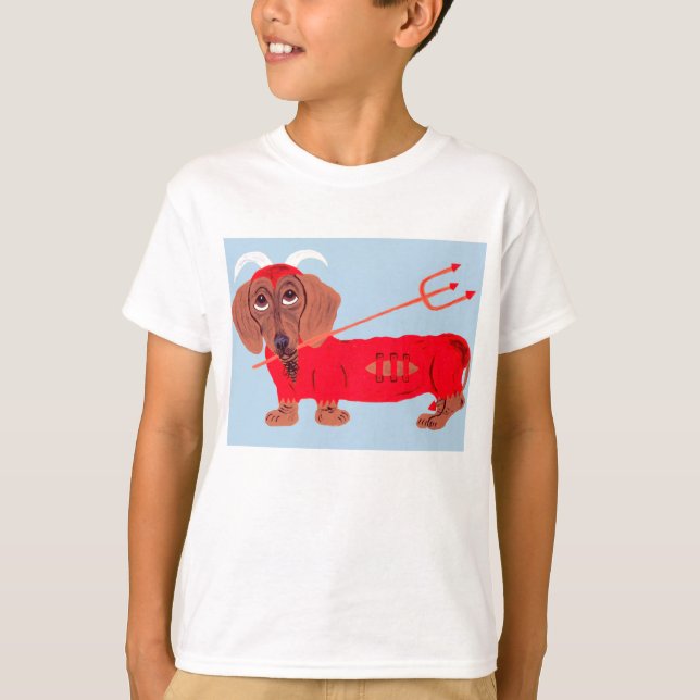 Camiseta Diablo Dachshund (Anverso)
