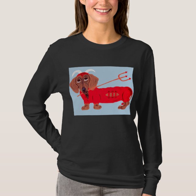 Camiseta Diablo Dachshund (Anverso)