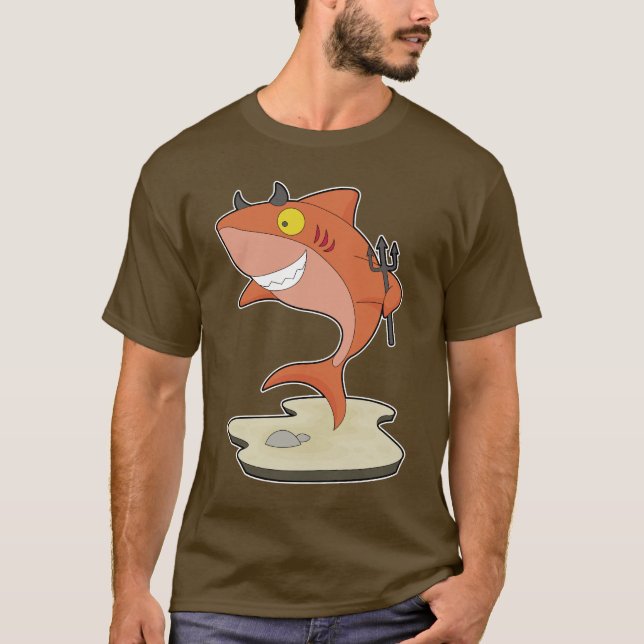 Camiseta Diablo de Halloween del Tiburón (Anverso)