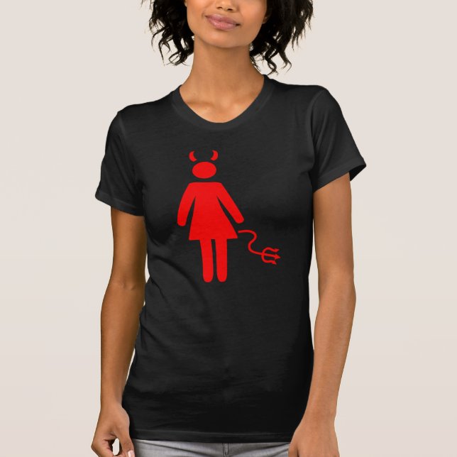 Camiseta Diablo de la mujer del palillo (Anverso)