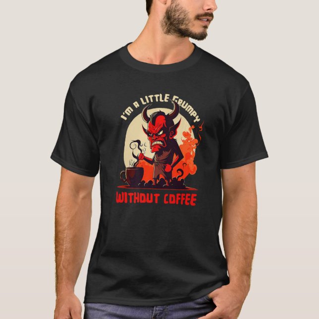Camiseta Diablo de mal temperamento - Grumpy sin Café Premi (Anverso)