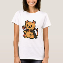 Camiseta Diablo felino de Halloween