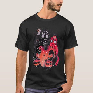 Camiseta diablo Halloween Jack Linterna Calabaza Gatos