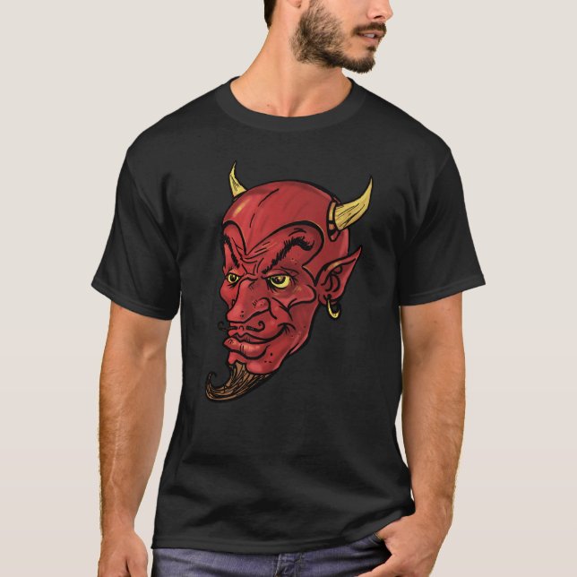 Camiseta Diablo rojo del vintage de Halloween (Anverso)