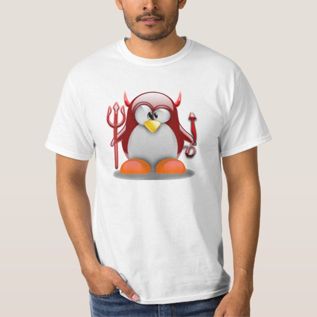 Camiseta Diablo Tux (Linux Tux) (Anverso)