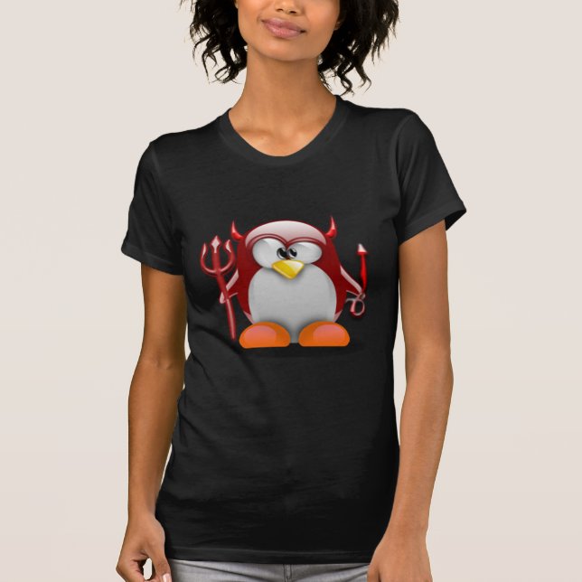 Camiseta Diablo Tux (Linux Tux) (Anverso)