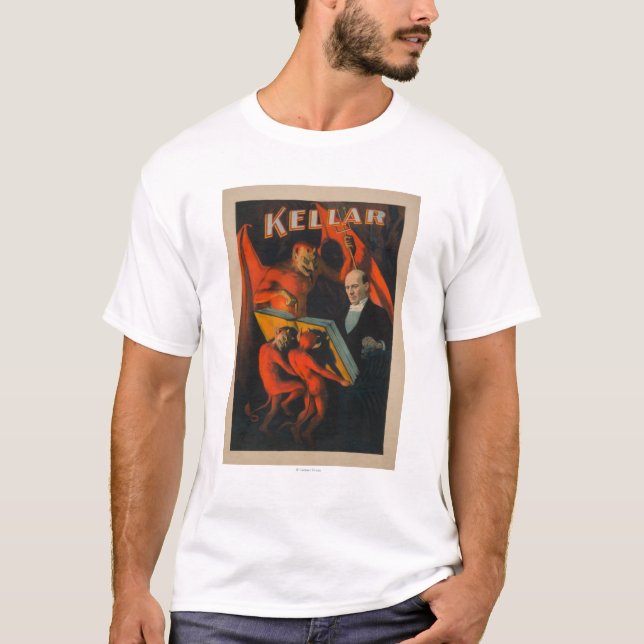 Camiseta Diablo y demonios de Kellar con el poster mágico (Anverso)