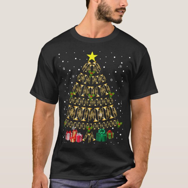 Camiseta Diablos de decoro de árbol de Navidad de trompeta (Anverso)
