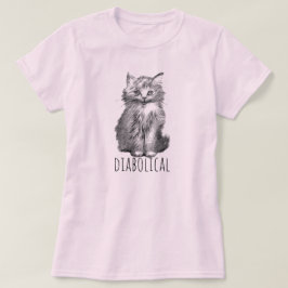 Camiseta Diabólico Gatito Esponjoso Lindo