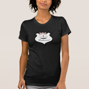 Camiseta Diadema de insignia de dama de honor lazo rosa Dai