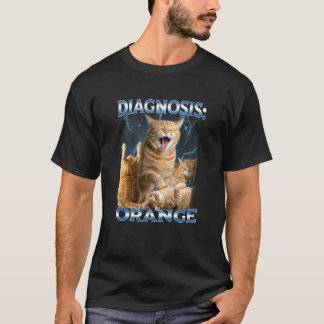 Camiseta Diagnóstico Gato Naranja Atigrado Energía Divertid