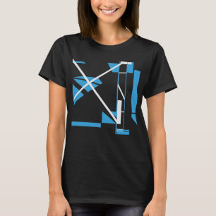 Camiseta Diagonal azul blanco X MCM Aspecto Geométrico Resu