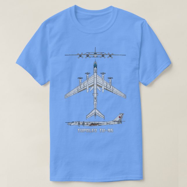 Camiseta Diagra del avión ruso de bombarderos estratégicos  (Diseño del anverso)