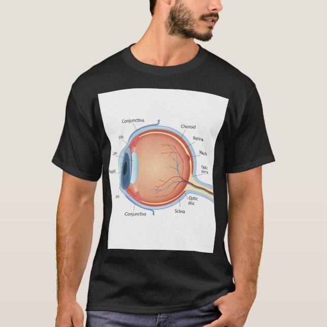 Camiseta Diagrama anatómico del ojo (Anverso)